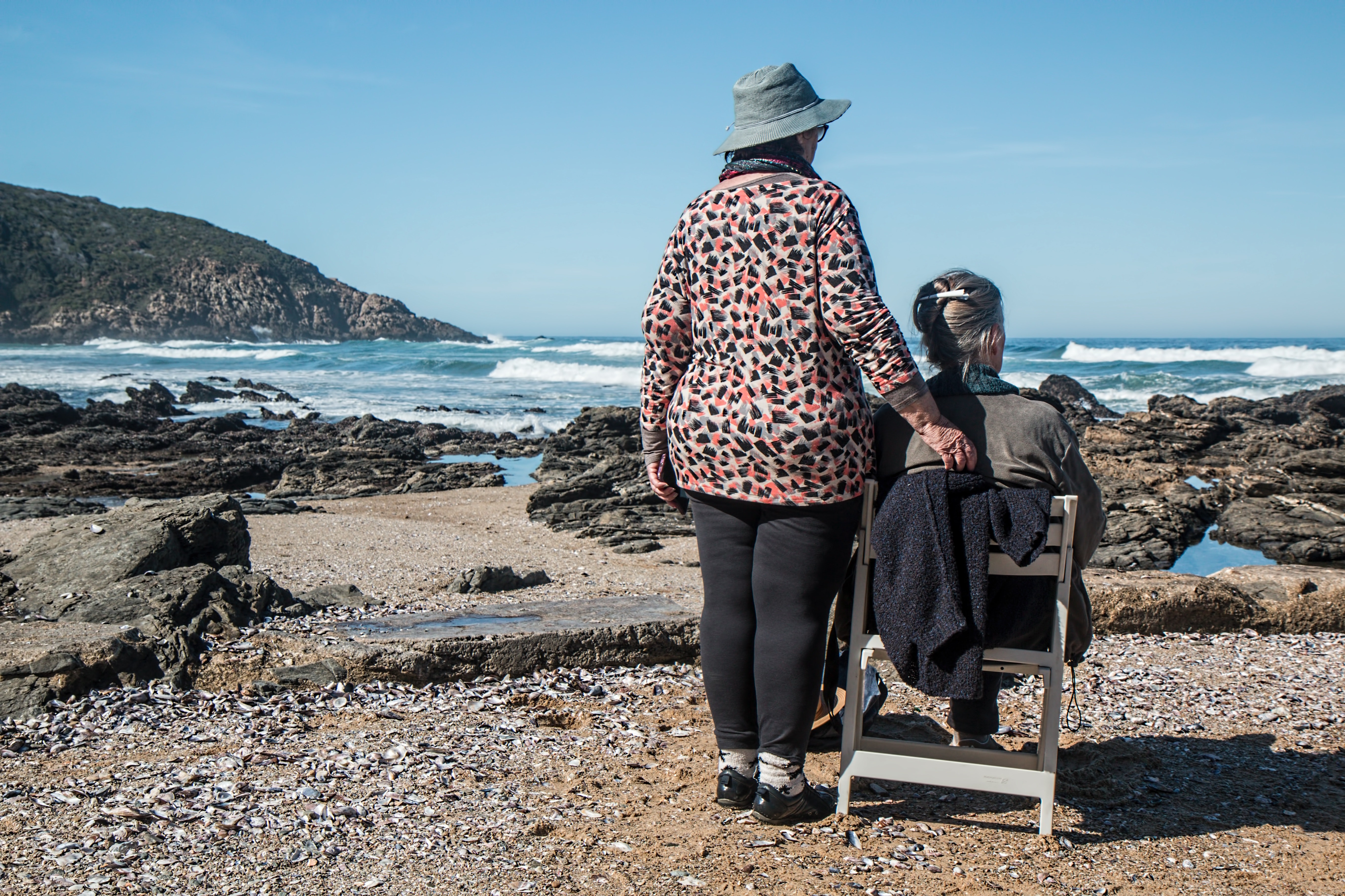 elderly in the beach